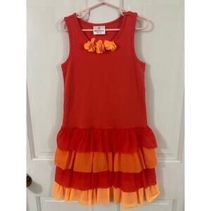 Hanna Andersson Orange Sleeveless Dress Size 8 (130 cm)
